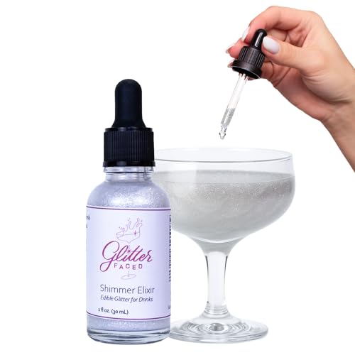 Glitter Faced Shimmer Edible Glitter For Drinks With 0-Calories, No Taste or Texture | 30ml Food-Grade, 30 Drinks, Luster Dust | Ideal for Beverages, Galentine’s, Parties & Events | Made in USA