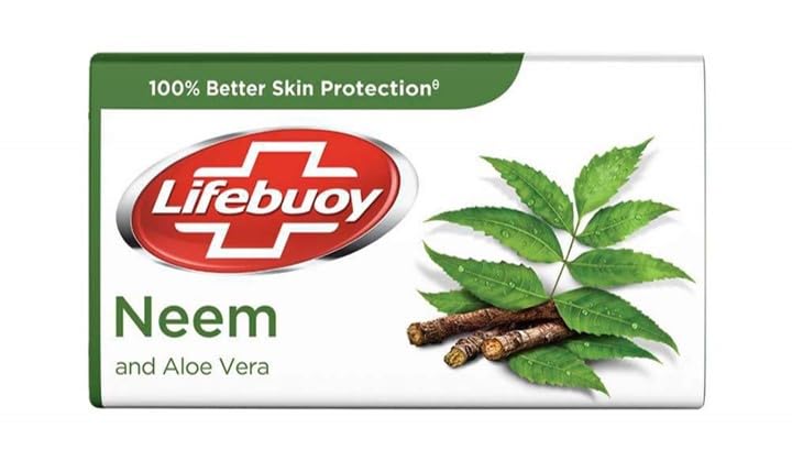 Lifebuoy Neem & Aloe Vera 100% Skin Protection Soap|| 100 g (Pack of 4 + 1 FREE)