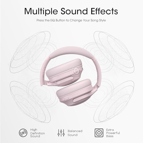 Image of YUMONDEAR Wireless Headphones Over Ear, 80H Playtime, HiFi Stereo, 3EQ Mode | Soft Memory Foam Earpads, Foldable Bluetooth Headphones, Bluetooth 5.4, ENC Mic, Multipoint Pairing for Home, Office & Travel