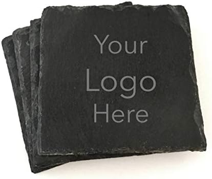 Custom Logo Slate Coasters Custom Engraved with Logo or Text