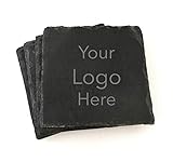 Custom Logo Slate Coasters Custom Engraved with Logo or Text