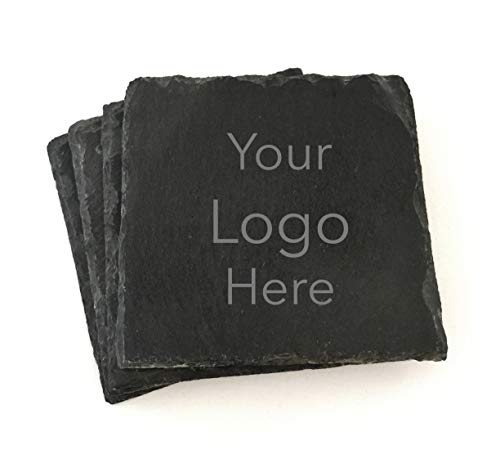 Custom Logo Slate Coasters Custom Engraved With Logo Or Text #TOP1