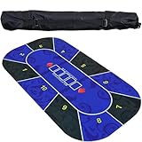 Design pliable : le dessus de table de poker Texas Holdem pliable se replie facilement, également assez léger pour une personne à installer et à démonter, et ne raye pas la table en dessous