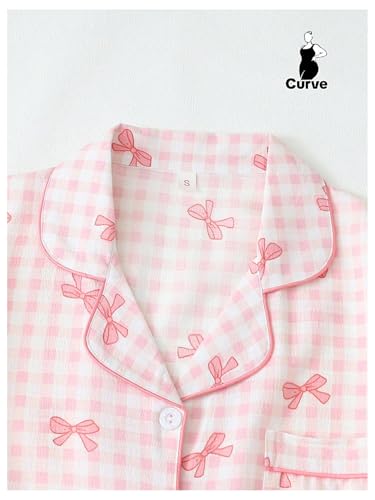Image of Verdusa Pajamas For Women Set 2 Piece Summer Pajama Sets Cute Pjs Lounge Matching Button Shirt with Shorts