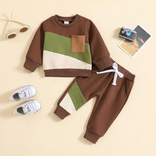 Youth Solid Classic Hoodies Toddler Baby Boy Fall Winter Clothes Color Block Long Sleeve Pocket Pullover Hoodies3