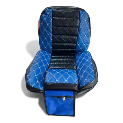 Image of Blue Premium Universal Tractor Seat Cover - Heavy-Duty Waterproof & Dustproof Cushion Protector | Fits All Models | Anti-Slip Design, Durable PU Leather | Farm, Garden & Lawn T R A C T O R Seat Cover