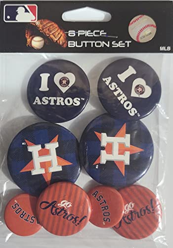 Rico Astros 8 Pack Team Button Set EBTNS5501 Astros 8 Pack Team Button Set