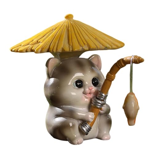 Statue Da Da Giardino, Piccole Figure Di Pescatori Di Animali Da Giardino, Statua Di Con Foglie Di Animali Da Giardino, Statue Di Vasi In Miniatura Per Stagno, Prato, Patio