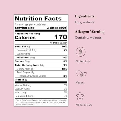 Fichi Fig and Nut Bites, a Wholesome and Delicious Gluten-Free Italian Fruit and Nut Snack, 3.5oz Bags (Two Pack, Variety)