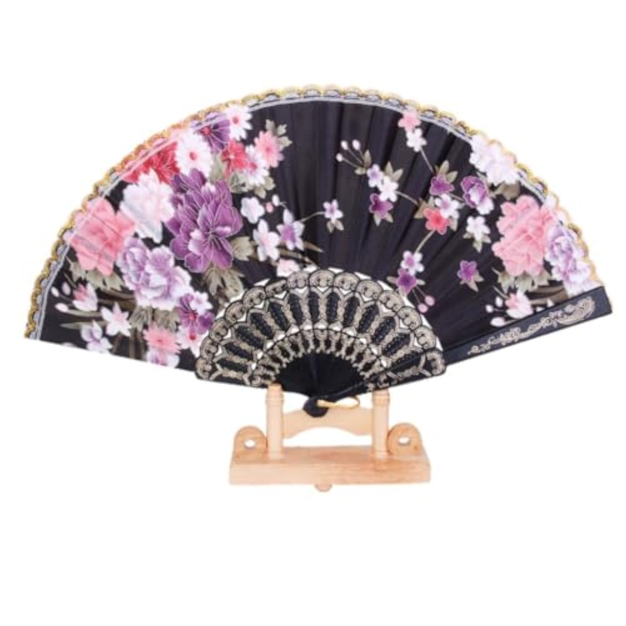 3xSweet Style Flowers Folding Fan