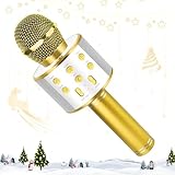 KEWUZY Drahtloses Bluetooth Mikrofon Karaoke, Mikrofon Kinder, Spielzeug Kinder, 5 in 1 KTV Karaoke Maschine Ab 3 4 5 6 7 8 9 10 11 12 Kind Geburtstag Geschenke