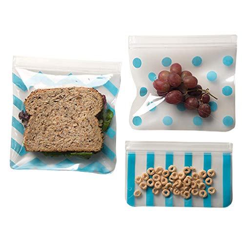 J.L. Childress See 'N Save Food and Snack Bags, Reusable, Airtight and Waterproof, 3-Pack, Teal
