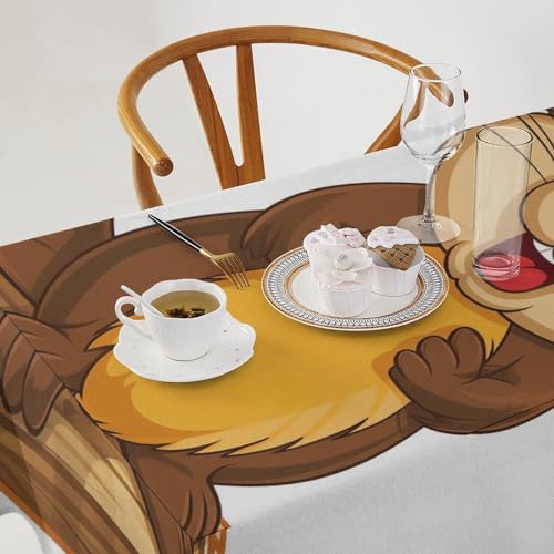 Nappe de table en lin lavable style ferme robuste et imperméable 140x140