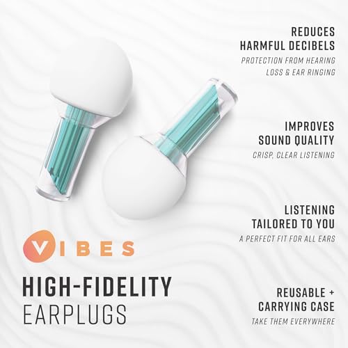 Image of Vibes High Fidelity Ear Plugs - Invisible Earplugs for Music Concerts, Musicians, Motorcycles, Airplanes, Raves, and Work - Noise Reduction and Hearing Protection - Fits All Ears - Teal