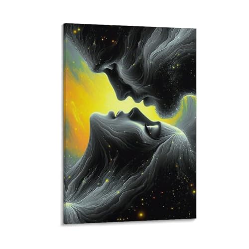 DHBANEIOK Beso cósmico Cuadro En Lienzo Cuadros Decorativos Pinturas Murales Pintura Poster Impresiones De Lienzo Para Salon Dormitorios Comedor Pasillo 16x24inch(40x60cm)
