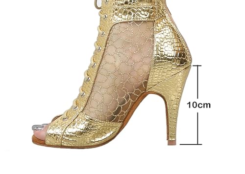 Bottines à talons en maille dorée au design raffiné taille 40.5 - 2