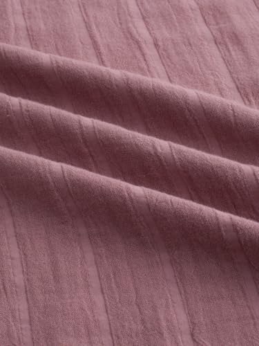 VASTRADO Dusty Peach Striped Boxy Crop Shirt - Image 5