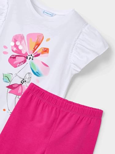 Mayoral Floral Leggings Set for Girls Magenta3