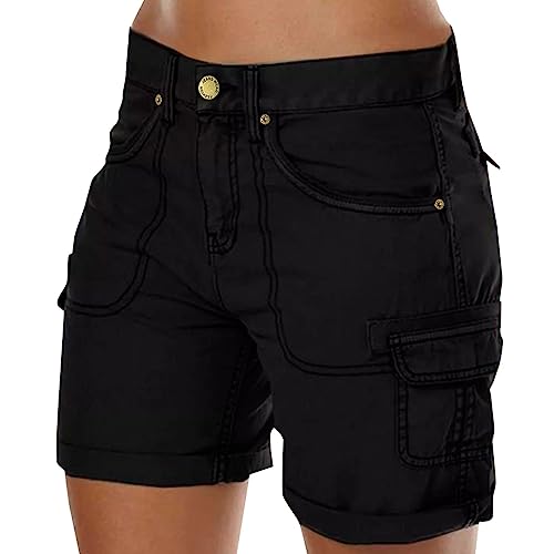 Short cargo femme taille haute léger et ample avec poches