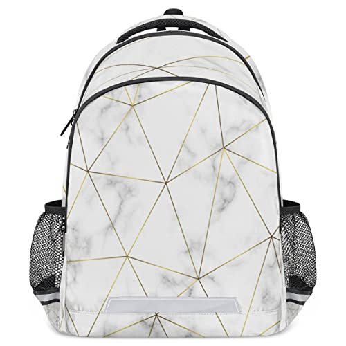 Sac à dos enfants marbré noir avec attache poitrine géométrique filles garçons