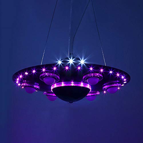 Lakiq Kids Room Led Chandeliers Ufo Shape 6 Lights Hanging Pendant Lighting Fixture Suspended Light For Boys Room Bedroom Children’s Room (Silver) #TOP1