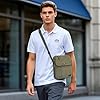 Kono Sac Bandoulière Homme en Toile, Sac Messenger-Crossbody Multipoche, Léger & Résistant, pour Travail, Voyage Quotidien - Vert #1