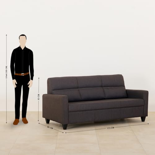 Image of Home Centre Helios Clary Nxt Brown Fabric 3+2 Sofa Set