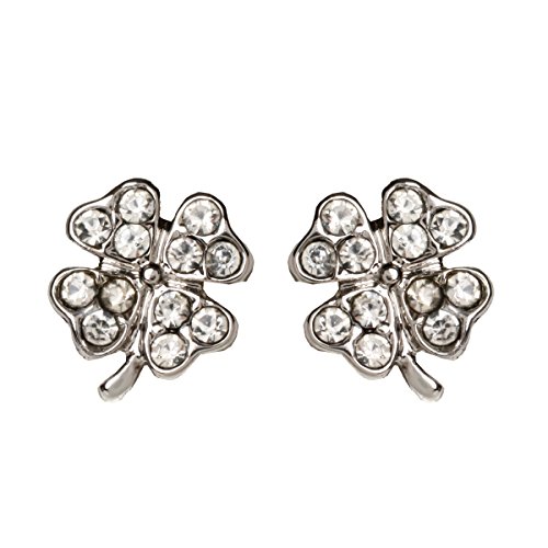 Amrita Singh Shamrock Studs Silver/Clear