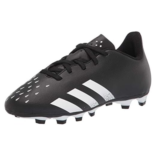 adidas Firm Ground Predator Freak .4 Soccer Shoe (boys) Black/White/Black 5.5 Big Kid