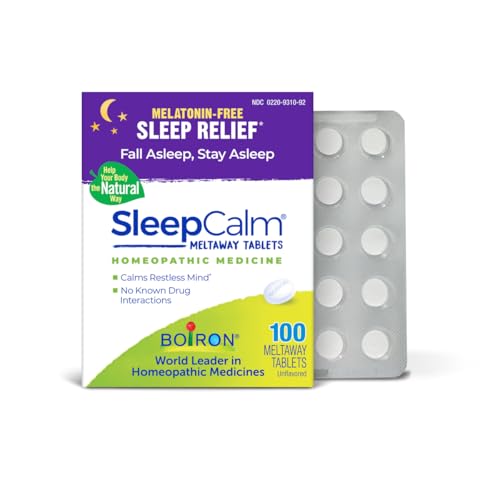 Boiron SleepCalm Tabs - 100 Count for Deep Relaxing Restful Nighttime Sleep - Melatonin-Free and Non Habit-Forming Sleep Calm Meltaway Tablets