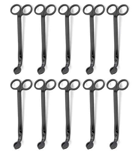 Aroparc 10PCS Candle Wick Trimmer Cutter, 7 Inch Bulk Wick Candle Accessories - Black
