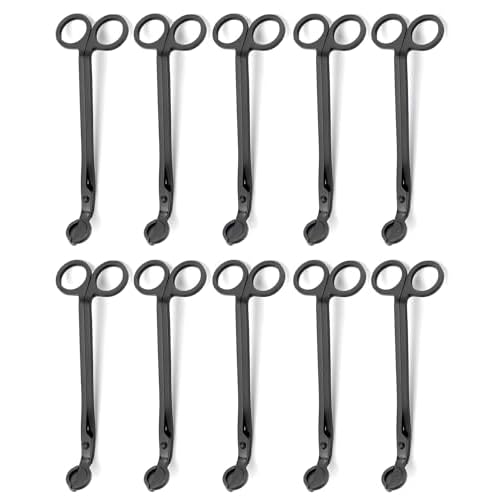 Aroparc 10PCS Candle Wick Trimmer Cutter, 7 Inch Bulk Wick Candle Accessories – Black