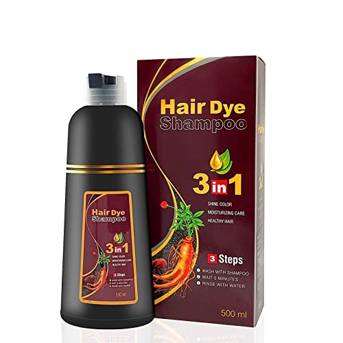 Black Instant Hair Color Shampoo for Gray Hair-Easy Hair Dye Shampoo 3in1-100%Grey Coverage,Herbal Coloring in Minutes for Women&Men,Gentle Does not irritate the scalp,Easy to use Easy to color (Dark Brown)