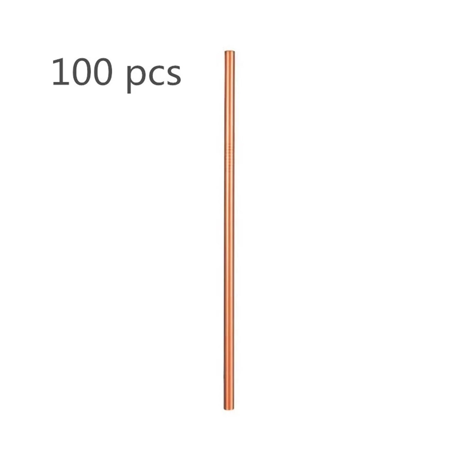 100 stücke Strohhalme Wiederverwendbare 304 Edelstahl Bunte Trinkhalme(Rosegold Straight)