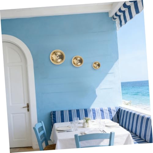DOITOOL - 3 piezas de adorno colgante esférico semiesférico de vidrio dorado con espejo, para decoración mural, fácil instalación, ideal para salas de estar y bodas, diseño moderno y de moda miniatura 5