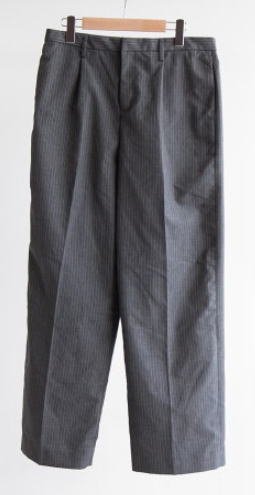 (75386-Men's) ETERNAL（エターナル）　★WOODY別注生産★ストライプワイドスラックスパンツ　size：Ｓ　color：1.ﾁｬｺｰﾙｽﾄﾗｲﾌﾟ