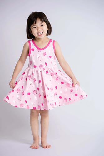 Image of monica + andy Short Sleeve Let's Dance Dress, Organic Cotton Playwear Clothes for Girls, Kids, Toddler & Infant Sizes