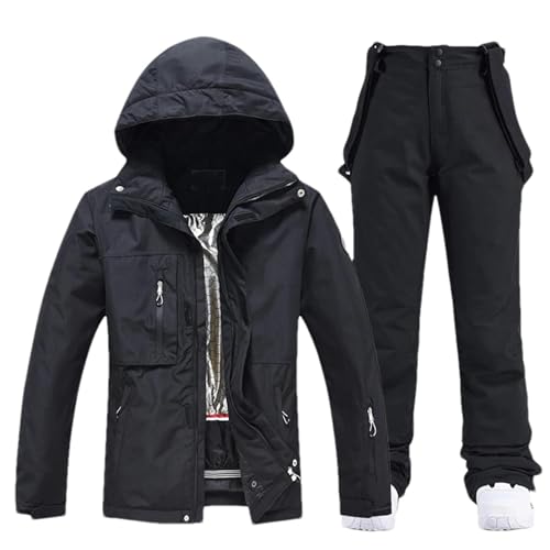 BoShiNuo Conjunto de roupas femininas de esqui, roupas de snowboard, jaquetas de esqui e calças espo