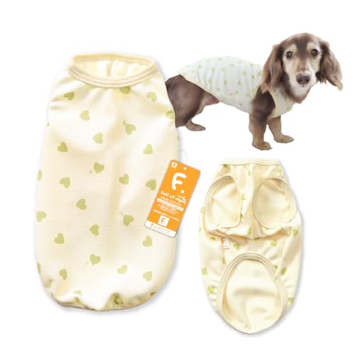 ダックス ワッフル ハート柄 タンクトップ 抜け毛対策 犬の服 フルオブビガー 48/クリーム DM