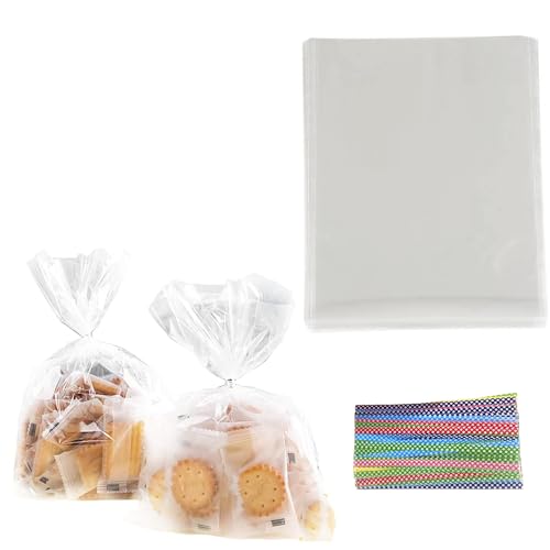 100 Sacos de celofane transparentes de plástico 20 x 30 cm Saquinhos para Doces Sacos de Presente Sacos Plástico Sacos de Bolachas Sacos de Bolo de Chocolate Sacos de Pirulitos Sacos de Embrulho para