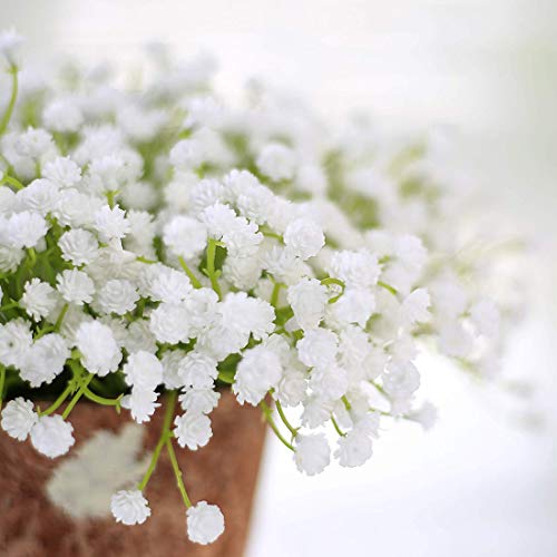 Veryhome 10Pcs 30 Bunches White Babys Breath Flowers Artificial White Fake Flowers Gypsophila Diy Floral Bouquets Arrangement Wedding Home Decor（Vase Not Included） #TOP2