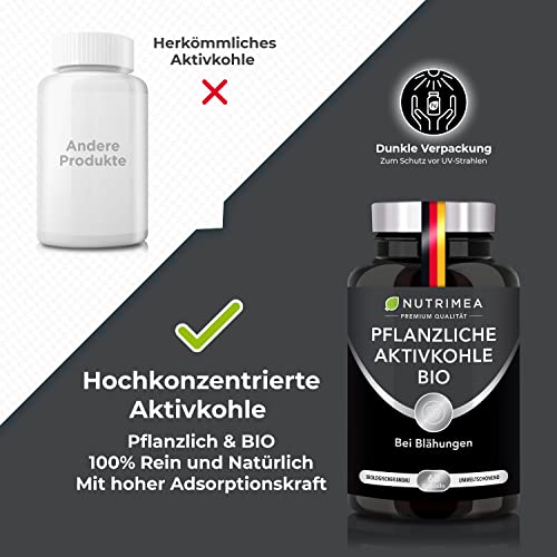 Aktivkohle BIO - DETOX PURECOAL® patentierte Formel - aus französischem Kastanienholz - gegen Blähungen, Völlegefühl - 60 vegane Kapseln - Nutrimea – Bild 6