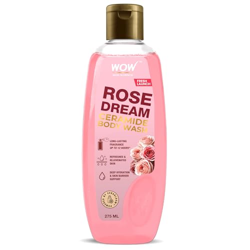 WOW Skin Science Rose Dream™ Ceramide Body Wash | Ceramide for Deep Hydration & Skin Barrier Support | Himalayan Rose for a Petal-Soft Feel | Up To 12-Hour Long-Lasting Freshness | 275ml