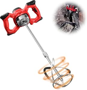 Mörtelrührer, 2600W Rührwerk,Betonmischer mit 6 Speed,Quirl Mörtelrührer m14,Rührgerät Mörtel für das Mischen von Farbe,Zement, Beton