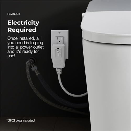 Sanitario inteligente Pemberly Row con bidet, doble descarga 1.28/0.92 GPF, tanque integrado, material cerámico, asiento calefactable, luz nocturna, control remoto, diseño compacto alargado, baño moderno miniatura 4