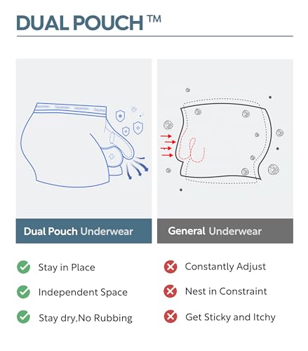 Separatec Men's Underwear with Ball Pouch Comfortable Cool and Fresh Bamboo Rayon Boxer Briefs for Men, Stylish Print 3 pack3