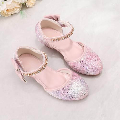 IWIHMIV Girls Dressy Sandals Toddler Girl Princess Shoes Chunky Low Heel Close Toe Ankle Strap Dress Shoe Wedding Party3