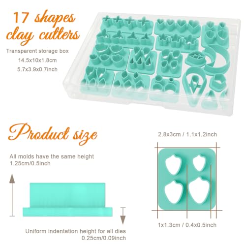 Image of ORIGACH 17 Pcs Flower Petal Polymer Clay Cutters Set Earring Clay Cutter DIY Craft Supplies for Earring and Jewelry Making