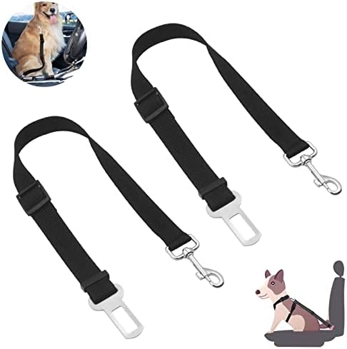 Riyanon Dog Seat Belt 2 Pack, Seat Belt for Dogs, Seat Belt Attachment for Dogs, Adjustable Safety Dog Car Harness.
