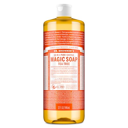 Dr. Bronner's - Pure-Castile Liquid Soap (Tea Tree, 32 Fl Oz (Pack of 1), 32 oz
